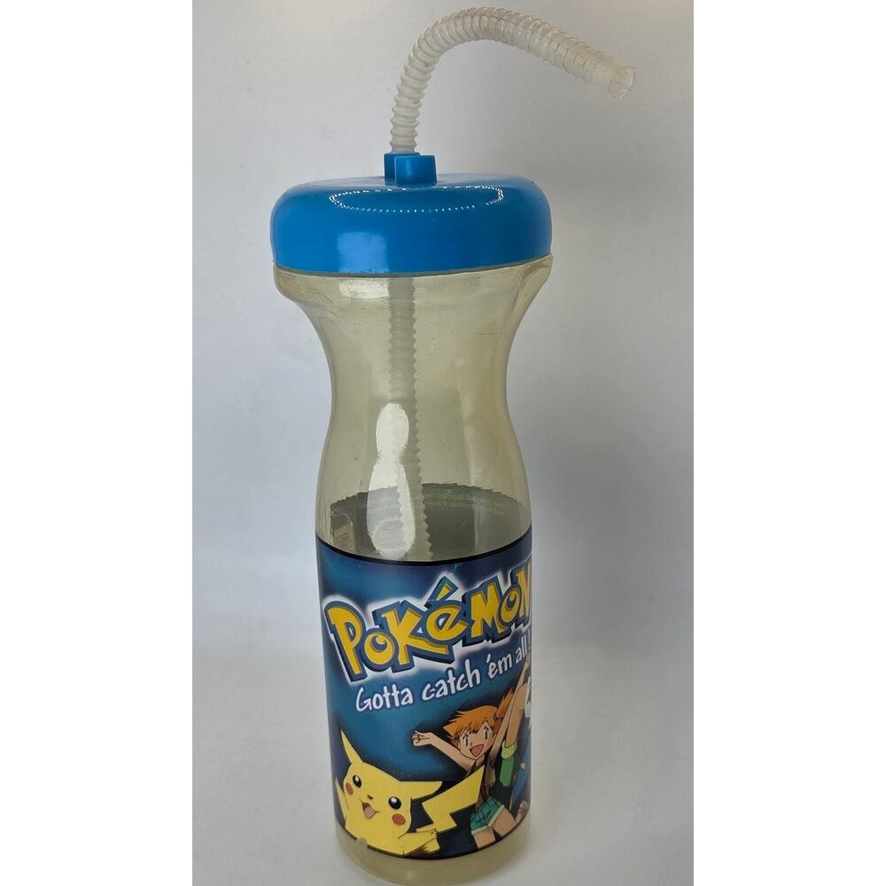 1999 Pokemon Water Bottle Nintendo Licensed Pikachu Ash Vintage Kids Cup